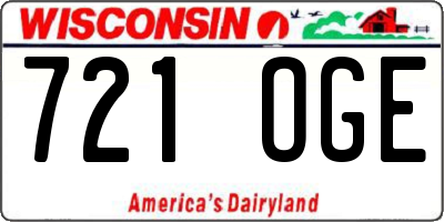 WI license plate 721OGE
