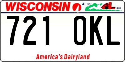 WI license plate 721OKL