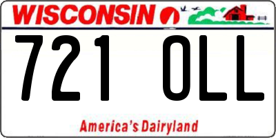 WI license plate 721OLL