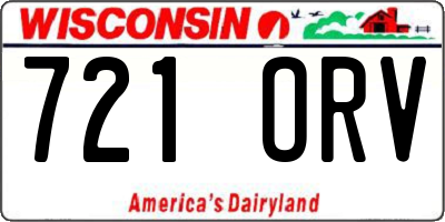 WI license plate 721ORV