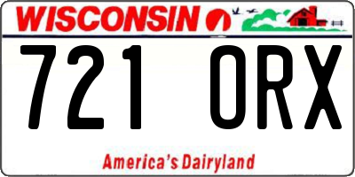 WI license plate 721ORX