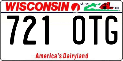 WI license plate 721OTG