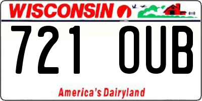 WI license plate 721OUB