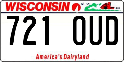 WI license plate 721OUD