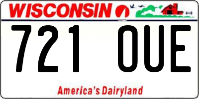 WI license plate 721OUE