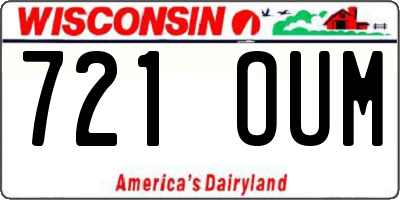 WI license plate 721OUM