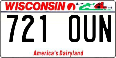 WI license plate 721OUN
