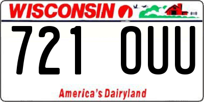 WI license plate 721OUU