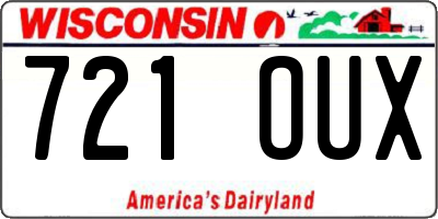 WI license plate 721OUX