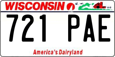 WI license plate 721PAE