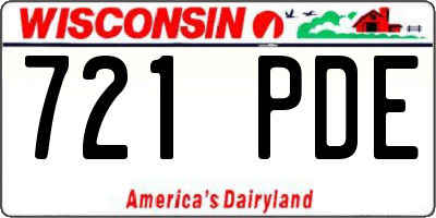 WI license plate 721PDE