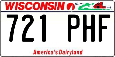 WI license plate 721PHF