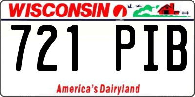 WI license plate 721PIB