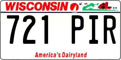 WI license plate 721PIR