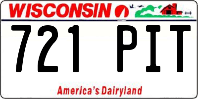 WI license plate 721PIT