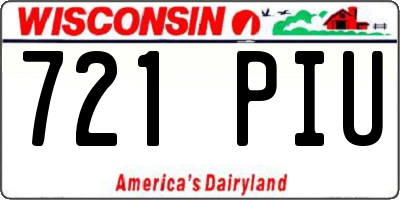 WI license plate 721PIU