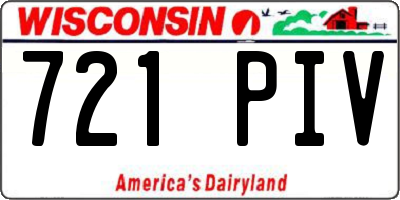 WI license plate 721PIV