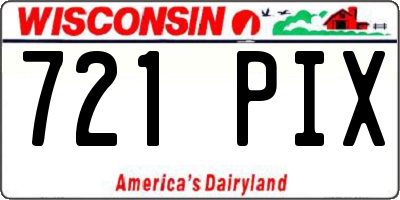 WI license plate 721PIX