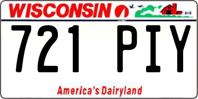 WI license plate 721PIY