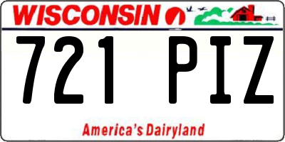 WI license plate 721PIZ