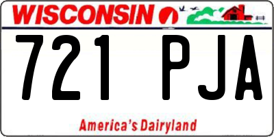 WI license plate 721PJA