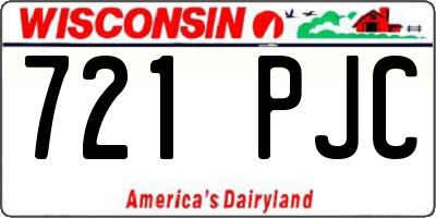 WI license plate 721PJC