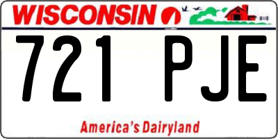 WI license plate 721PJE
