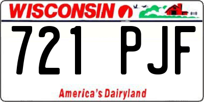 WI license plate 721PJF
