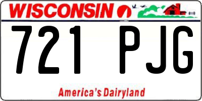WI license plate 721PJG
