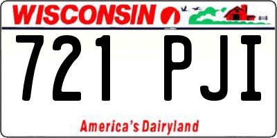 WI license plate 721PJI