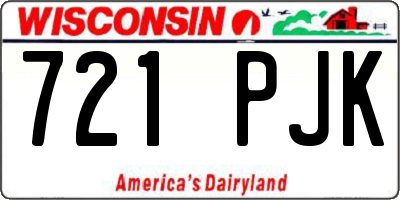 WI license plate 721PJK