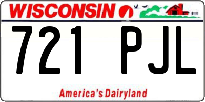 WI license plate 721PJL