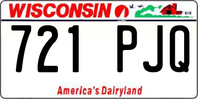 WI license plate 721PJQ