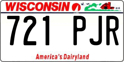 WI license plate 721PJR