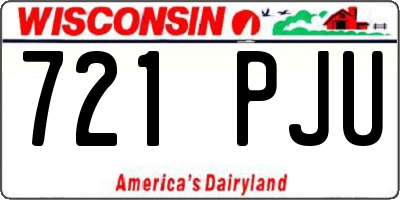 WI license plate 721PJU