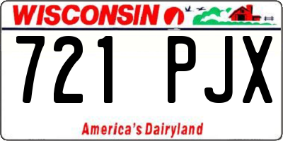 WI license plate 721PJX