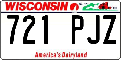 WI license plate 721PJZ
