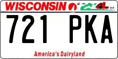WI license plate 721PKA