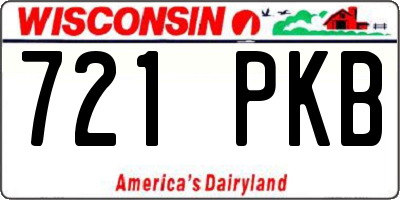 WI license plate 721PKB
