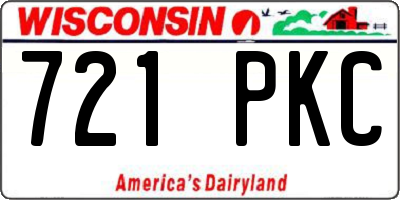WI license plate 721PKC