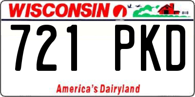 WI license plate 721PKD