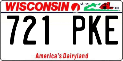 WI license plate 721PKE