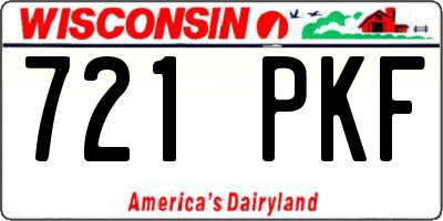 WI license plate 721PKF