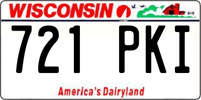 WI license plate 721PKI