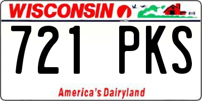 WI license plate 721PKS