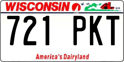 WI license plate 721PKT