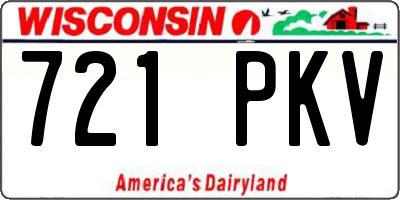 WI license plate 721PKV