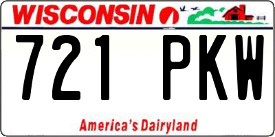 WI license plate 721PKW