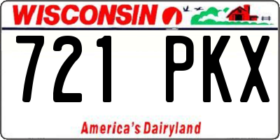WI license plate 721PKX