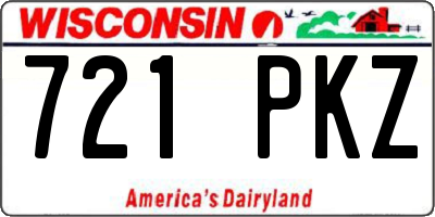 WI license plate 721PKZ